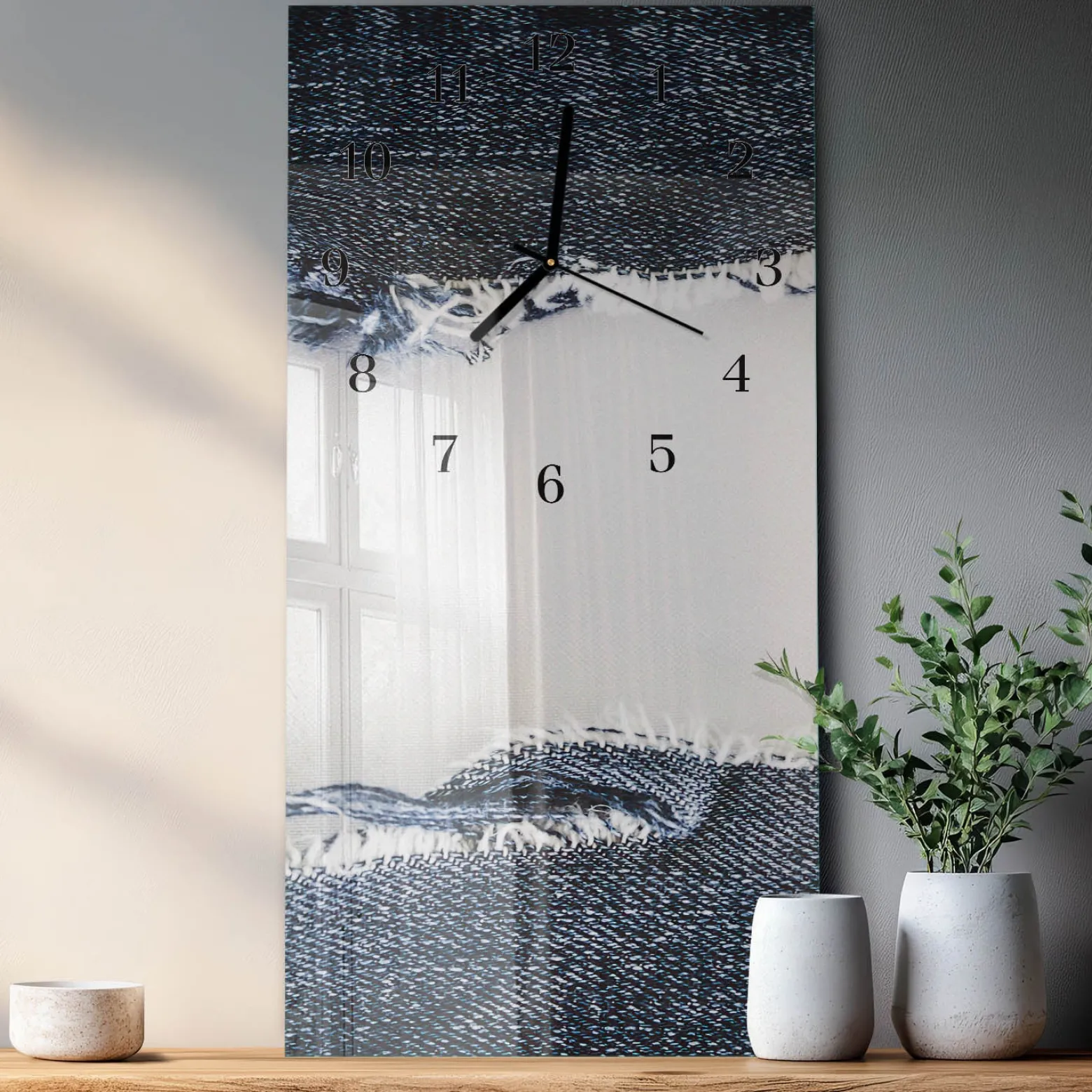 Zegar ścienny 30x60 Abstrakcja design na ścianę