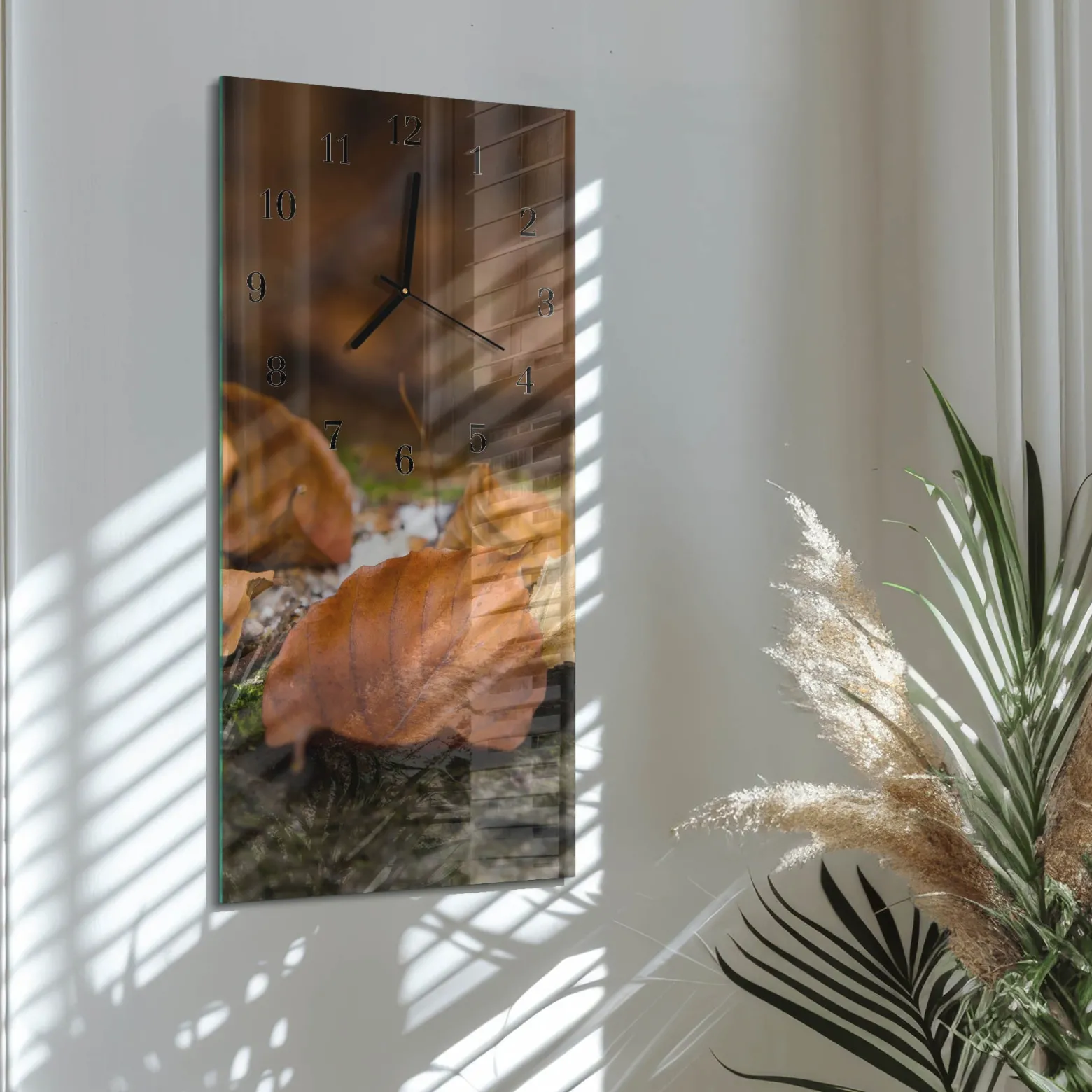 Zegar ścienny 30x60 Jesień cichy mechanizm salon