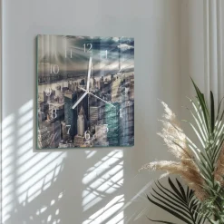 Zegar ścienny 30x30 Miasto design na ścianę