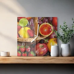 Zegar ścienny 30x30 Owoc design na ścianę