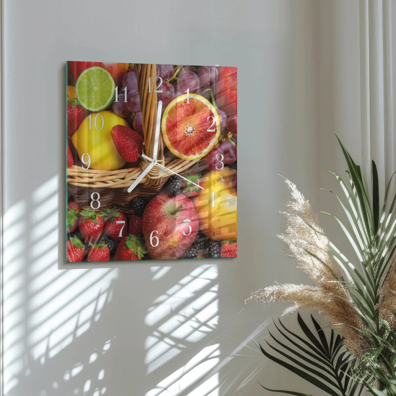 Zegar ścienny 30x30 Owoc design na ścianę