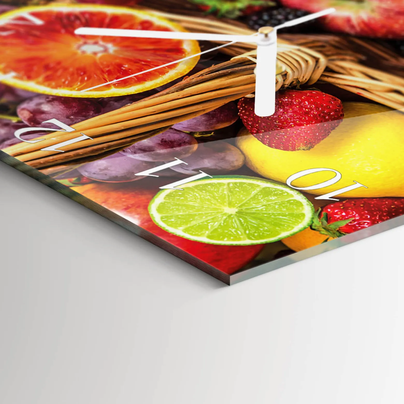 Zegar ścienny 30x30 Owoc design na ścianę