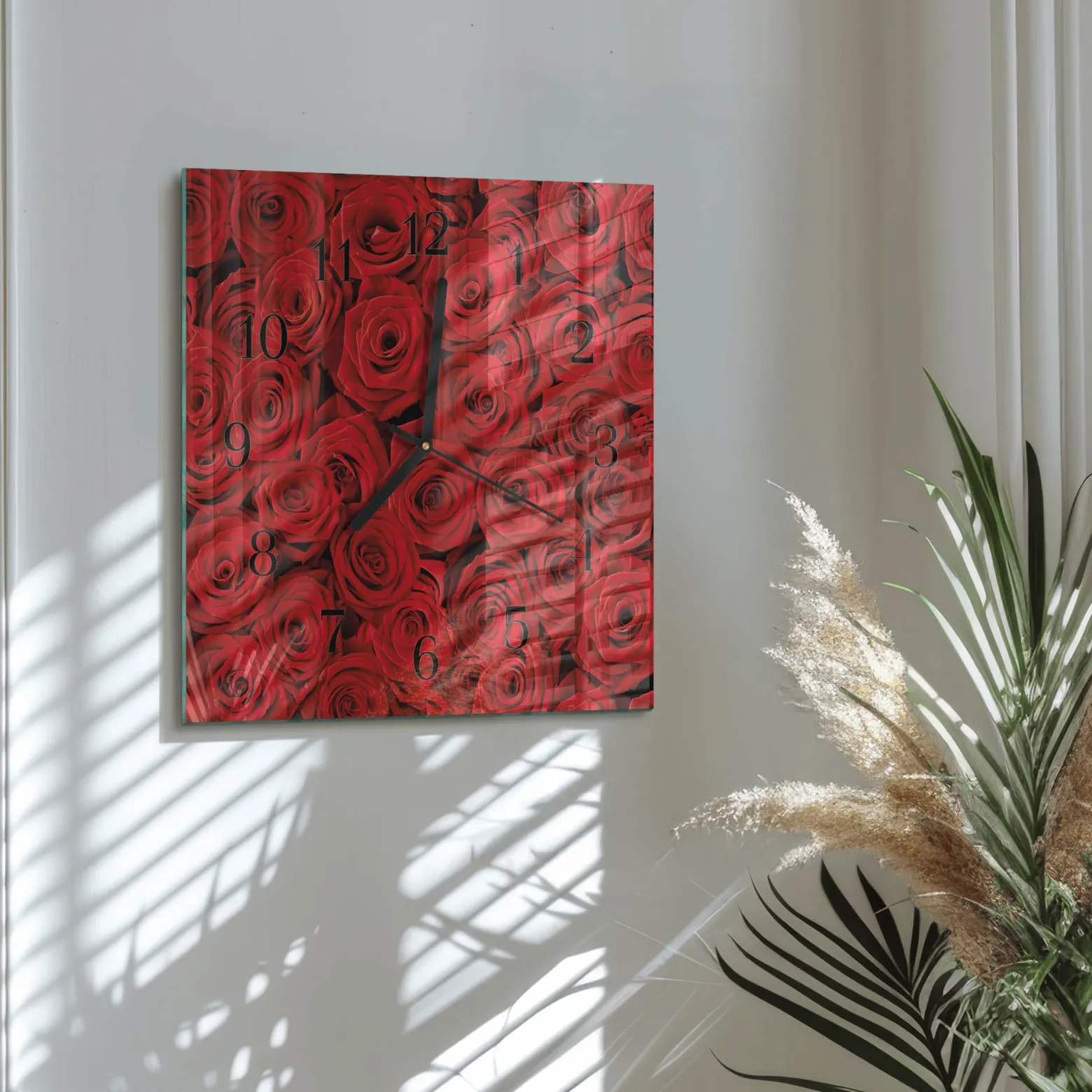 Zegar ścienny 30x30 Róże design na ścianę