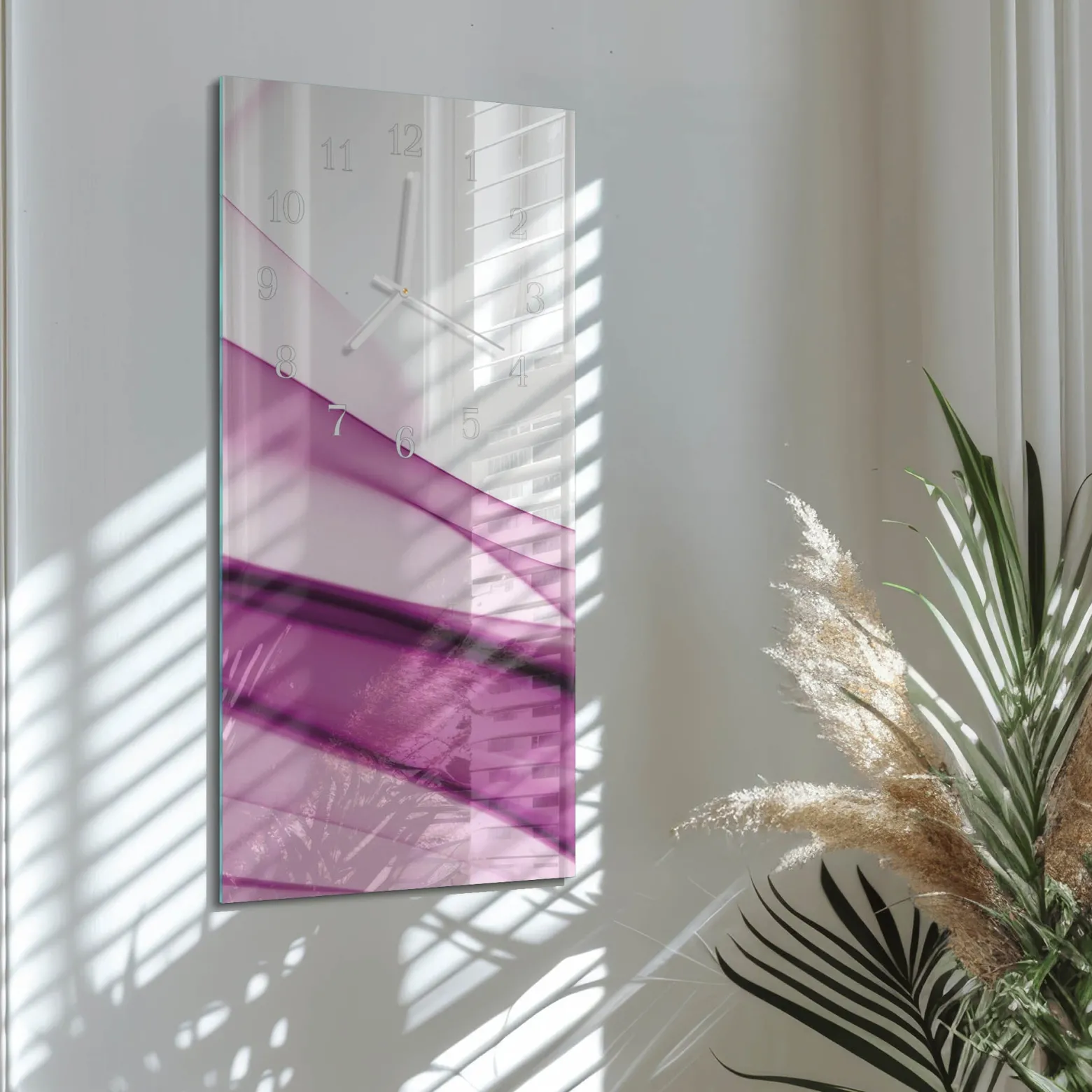Zegar do salonu 30x60 Abstrakcja dekoracyjny na ścianę