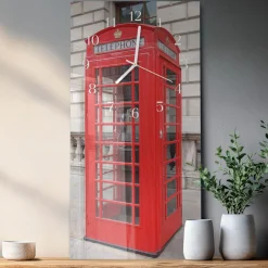 Zegar foto 30x60 Budka Telefoniczna design na ścianę