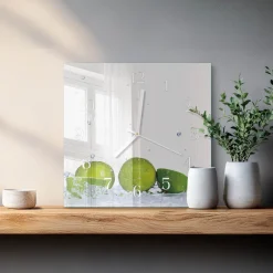 Zegar foto 30x30 Limonki nowoczesny do salonu