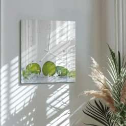 Zegar foto 30x30 Limonki nowoczesny do salonu