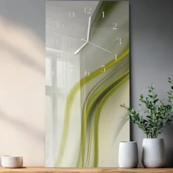 Zegar kuchenny 30x60 Abstrakcyjne Linie szklany ścienny