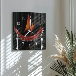 Zegar kuchenny 30x30 Ogień Chili przyprawy ostre jedzenie ogień