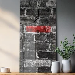 Zegar loft 30x60 Cegła szklany ścienny