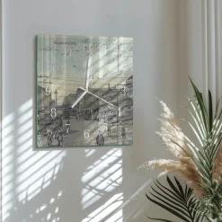 Zegar loft 30x30 Pocztówka ozdobny ścienny