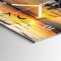Zegar na ścianę 30x30 Jezioro Mostowe szklany ścienny