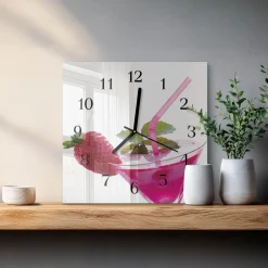 Zegar na ścianę 30x30 Koktajl nowoczesny na ścianę