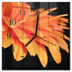 Zegar na szkle 30x30 Gerbera zegar ścienny