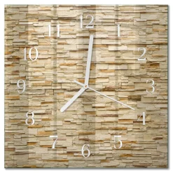 Zegar na szkle 30x30 Kamień dekoracyjny design na ścianę