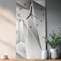 Zegar na szkle 30x60 Wzór dekoracyjny do salonu