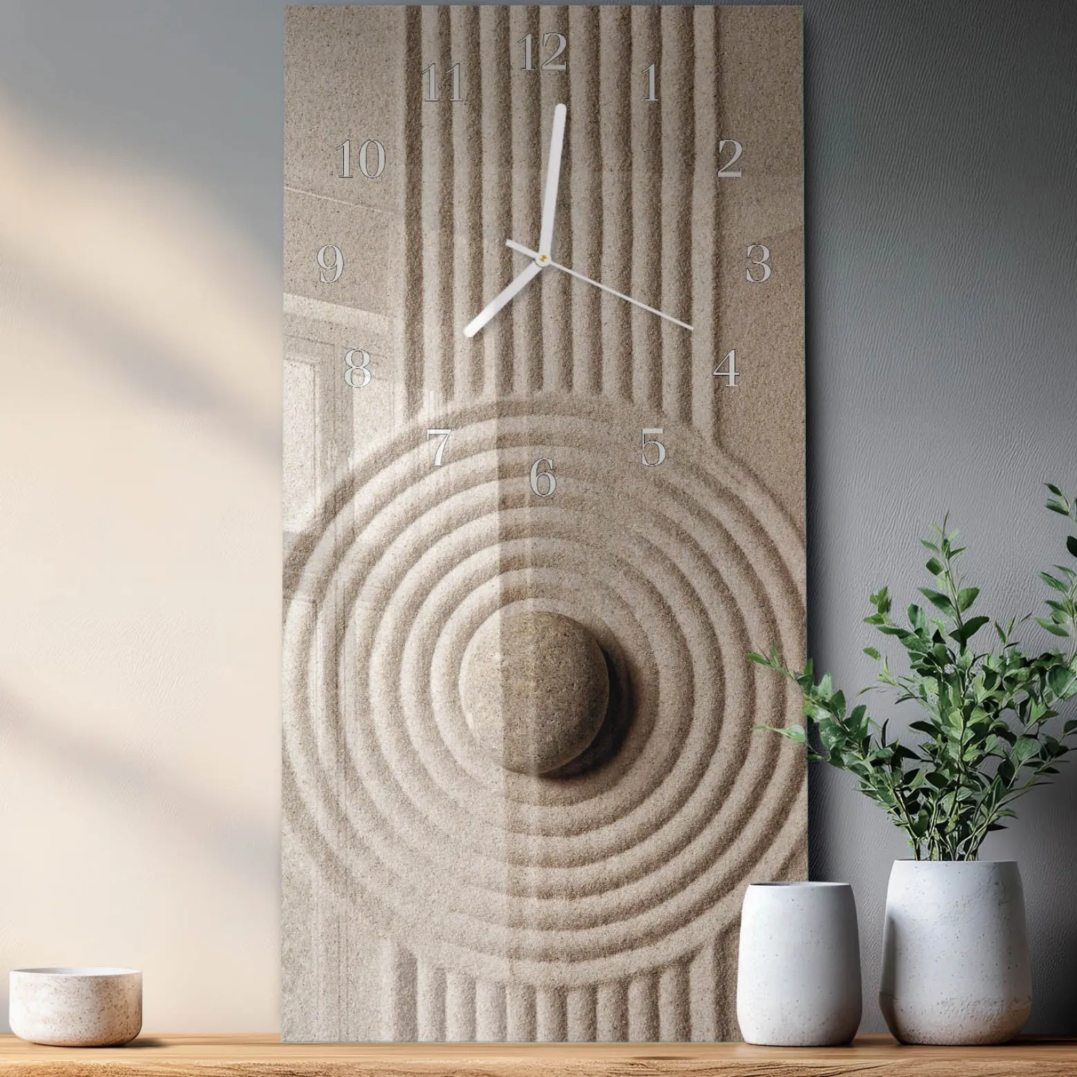 Zegar natura 30x60 Kamień design na ścianę