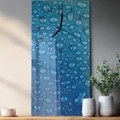 Zegar natura 30x60 Kropla Wody design na ścianę
