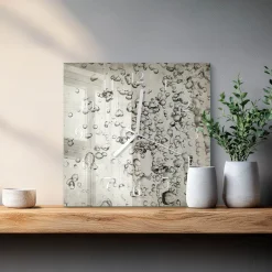 Zegar natura 30x30 Krople cichy mechanizm salon