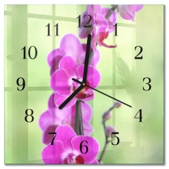 Zegar natura 30x30 Orchidea nowoczesny na ścianę