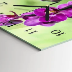 Zegar natura 30x30 Orchidea nowoczesny na ścianę