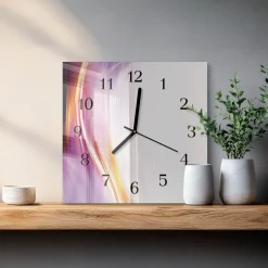 Zegar nowoczesny 30x30 Abstrakcja kolory grafika design moderna