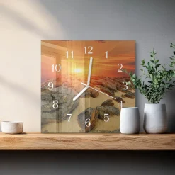 Zegar nowoczesny 30x30 Zachód Słońca nowoczesny na ścianę
