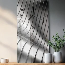 Zegar ostry 30x60 Fala nowoczesny na ścianę