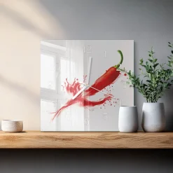 Zegar ostry 30x30 Papryczka Chili nowoczesny na ścianę