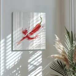 Zegar ostry 30x30 Papryczka Chili nowoczesny na ścianę