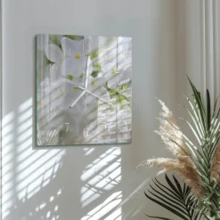 Zegar ozdobny 30x30 Kwiaty ozdobny ścienny