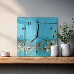 Zegar ozdobny 30x30 Morskie skarby nowoczesny do salonu