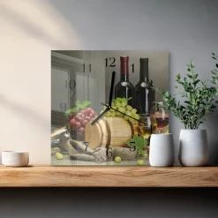 Zegar ozdobny 30x30 Winogrona do Wina nowoczesny na ścianę