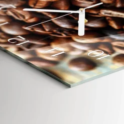 Zegar ozdobny 30x60 Ziarna Kawy szklany ścienny