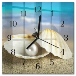 Zegar perła 30x30 Perła Muszlowa morze muszla piasek ocean zen
