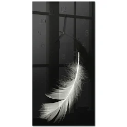 Zegar premium 30x60 Pióro dekoracyjny na ścianę