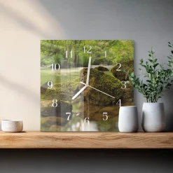 Zegar rzeka 30x30 Krajobraz Rzeka natura góry woda las pejzaż