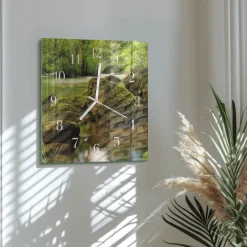 Zegar rzeka 30x30 Krajobraz Rzeka natura góry woda las pejzaż
