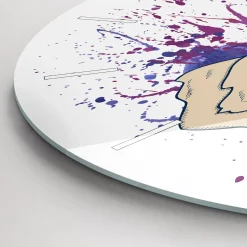 Zegar szklany ścienny do salonu Ilustracja wektorowa jelenia