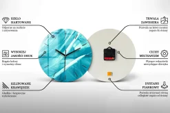 Zegar szklany ścienny do salonu Malowane góry i koń fi30