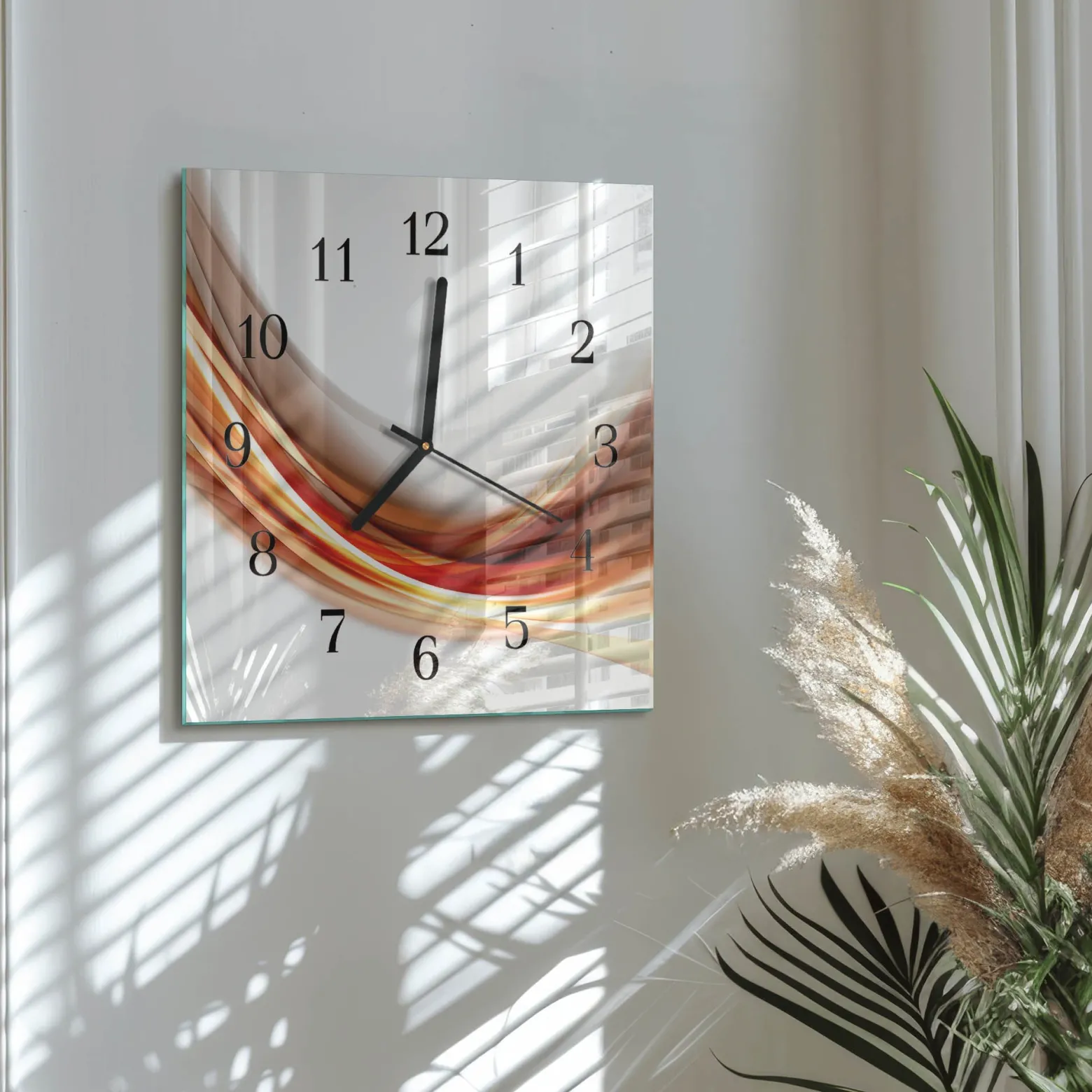 Zegar wzór 30x30 Abstrakcyjne Linie nowoczesne grafika 3D design