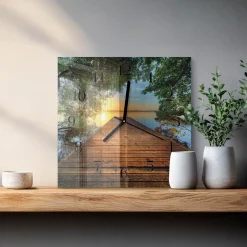 Zegar wzór 30x30 Sieć abstrakcja pajęczyna wzór grafika na ścianę