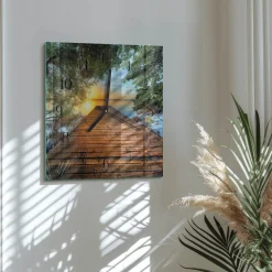 Zegar wzór 30x30 Sieć abstrakcja pajęczyna wzór grafika na ścianę
