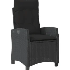 Zestaw Mebli Ogrodowych Bistro Rattan Czarny Stół 2 Krzesła na Balkon