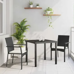 Zestaw Mebli Ogrodowych Stół Krzesła Rattan Poduszki Na Balkon Na Patio
