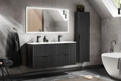 Zestaw 120 ADEL BLACK z Podwójna Szafka i umywalką SKY120D