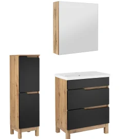Zestaw Łazienkowy 60cm Alma Dąb Wotan / Czarny Mat 5