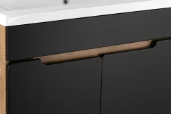 Zestaw Łazienkowy 80cm 2D Alma Dąb Wotan / Czarny Mat