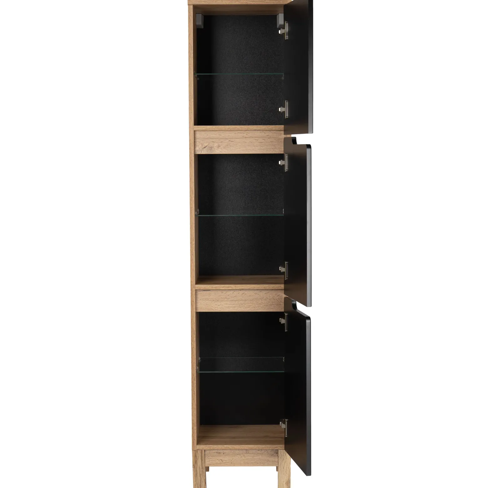 Zestaw Łazienkowy 80cm 2D Alma Słupek Dąb Wotan / Czarny Mat