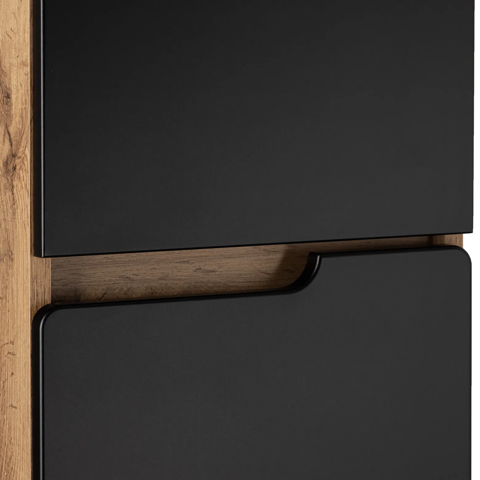Zestaw Łazienkowy 80cm 2D Alma Słupek Dąb Wotan / Czarny Mat